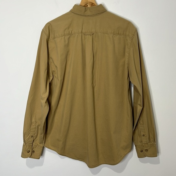 Eddie Bauer Mens Long Sleeve Shirt Large Khaki Button Up Hunting Outdoors Hiking - Picture 3 of 12